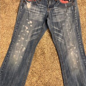 Dollhouse Distressed Blue Jeans SZ 11 Distressed Spotted Ripped 30” inseam